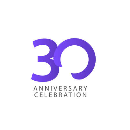 30 Years Anniversary Celebration Vector Template Design Illustrationのイラスト素材