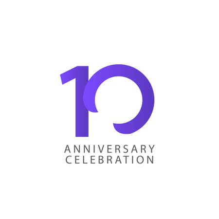 10 Years Anniversary Celebration Vector Template Design Illustrationのイラスト素材