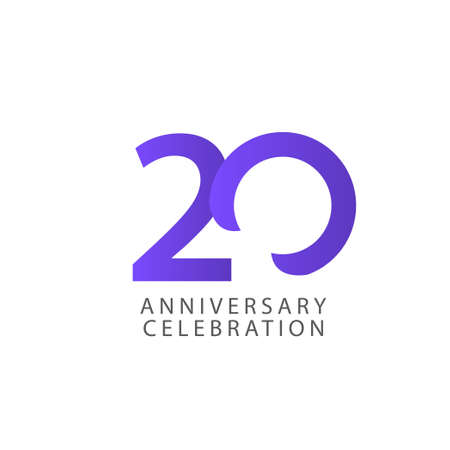 20 Years Anniversary Celebration Vector Template Design Illustrationのイラスト素材