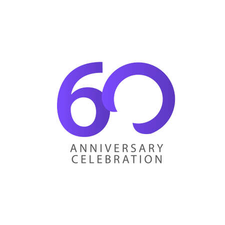 60 Years Anniversary Celebration Vector Template Design Illustrationのイラスト素材