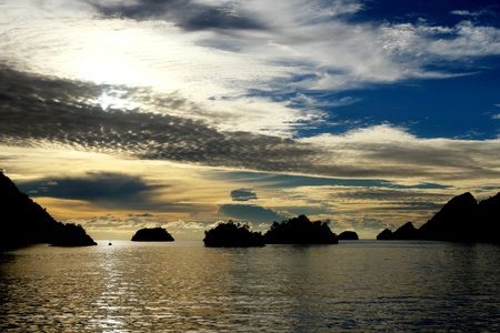 Beautiful landscape scenery of Wayag Island in Raja Ampat, West Papua, Indonesia 