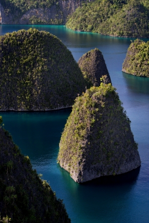 Beautiful landscape scenery of Wayag Island in Raja Ampat, West Papua, Indonesia の写真素材