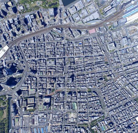 Shingo around Ginza, aerial photographyの写真素材