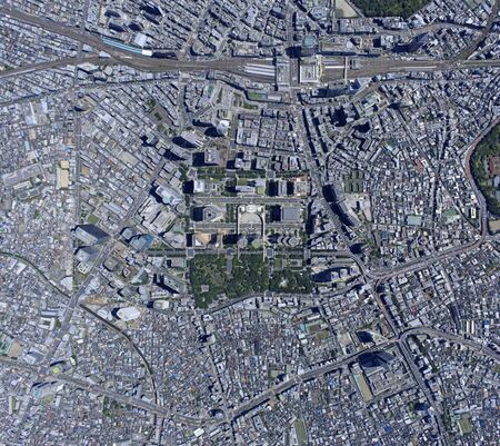 Shingo over Shinjuku Sub-City, Aerial Photographyの写真素材