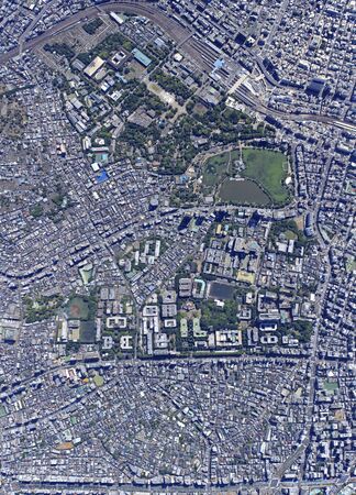 Aerial view of Hongo-Ueno Parkの写真素材