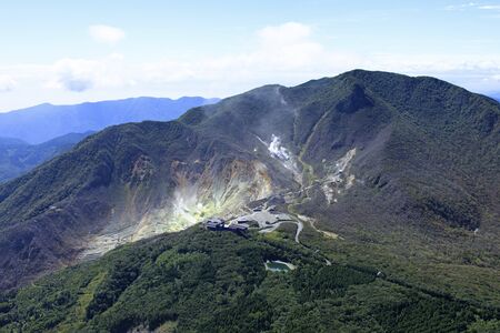 Over Otsuchidani, Hakone Tourist Attractions, Aerial Photographyの写真素材