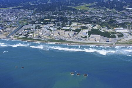 Hamaoka Nuclear Power Plant, Aerial Photographyの写真素材