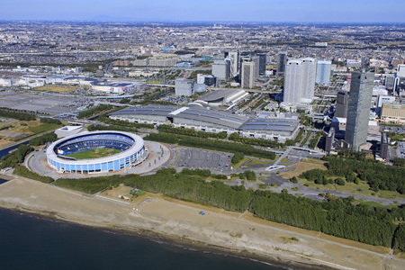 Makuhari Messe, Makuhari New City, Aerial Photographyのeditorial素材
