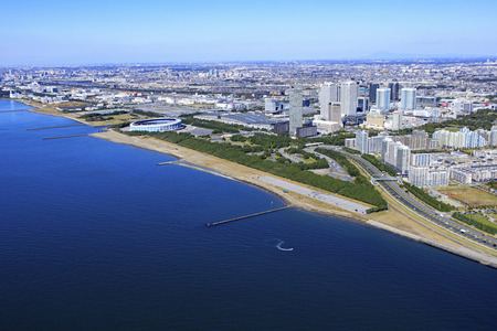 Seaside Makuhari, Makuhari Seaside Park, Suburban Residential Area and Aerial Photosのeditorial素材