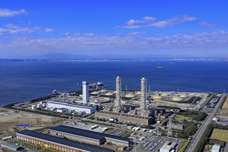 Kisarazu Thermal Power Plant, Keiyo Combinate, Aerial Photographyのeditorial素材