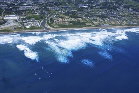 Omaezaki Wind Farm, Aerial Photographyのeditorial素材