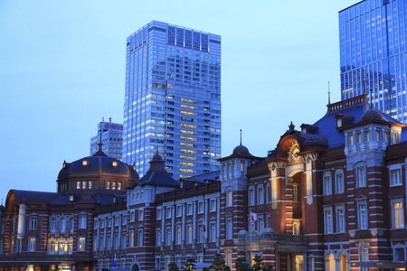 Tokyo Station, Marunouchi, Night Viewのeditorial素材