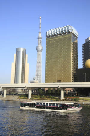 Sky Tree, Sumida River, Urban Landscapeのeditorial素材