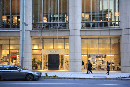 Urban landscape, around Mitsukoshi-mae, duskのeditorial素材