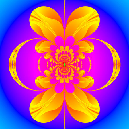 Original 4Kx4K handmade artwork (not AI). A unique colourful and detailed visualisation of a mathematical object called a fractal.の写真素材