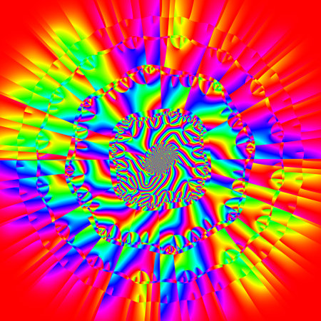 Original 4Kx4K handmade artwork (not AI). A unique colourful and detailed visualisation of a mathematical object called a fractal.の写真素材