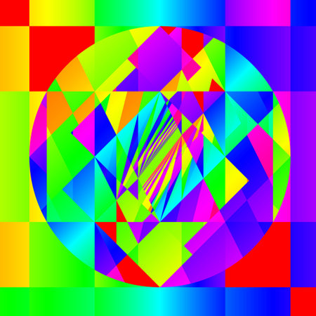 Original 4Kx4K handmade artwork (not AI). A unique colourful and detailed visualisation of a mathematical object called a fractal.の写真素材