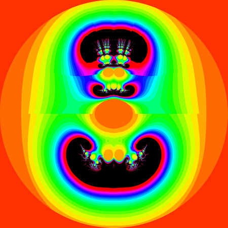 Original 4Kx4K handmade artwork (not AI). A unique colourful and detailed visualisation of a mathematical object called a fractal.の写真素材
