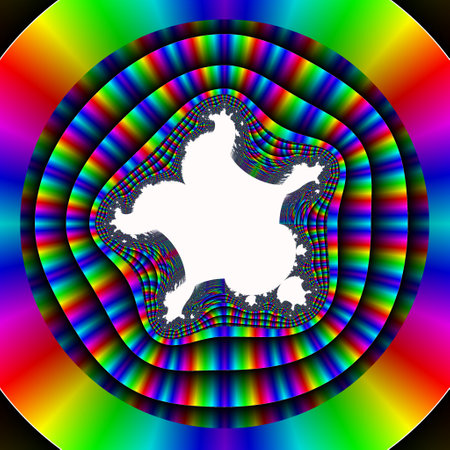 Original 4Kx4K handmade artwork (not AI). A unique colourful and detailed visualisation of a mathematical object called a fractal.の写真素材