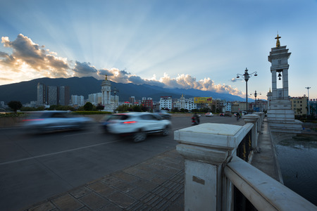 Dali Xiaguan prosperous bridge viewのeditorial素材