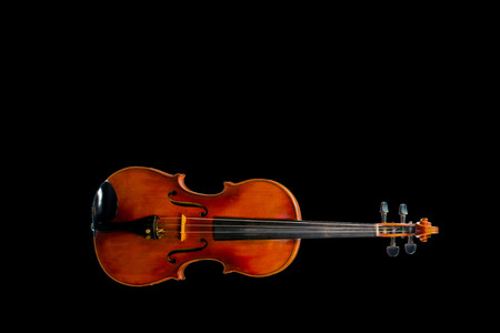 A Still life with a violin, isolated  on blackの写真素材