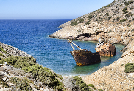 Olympia wreck in amorgosの写真素材