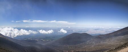 Panorama view from Etna Volcanの写真素材