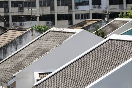 Roof of house in pattern arrangementの写真素材