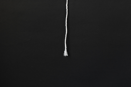End of rope and black dark background
