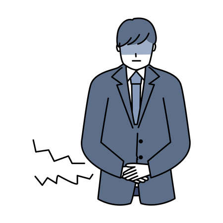 Businessmen suffer from gastrointestinal problems.のイラスト素材