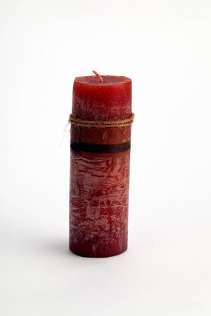 This is a round candle shot on a white background.の写真素材
