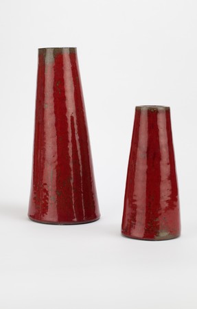 Two hand made pottery vase.の写真素材