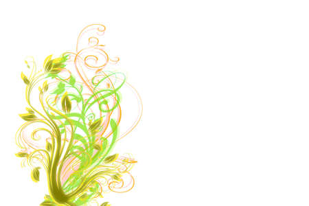 Floral scrolls on a white background.の写真素材