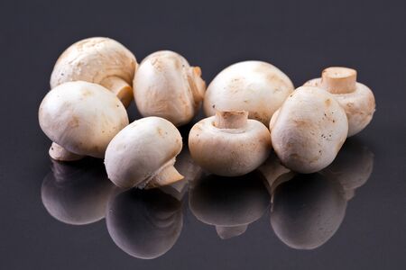 A bunch of button mushrooms.の写真素材