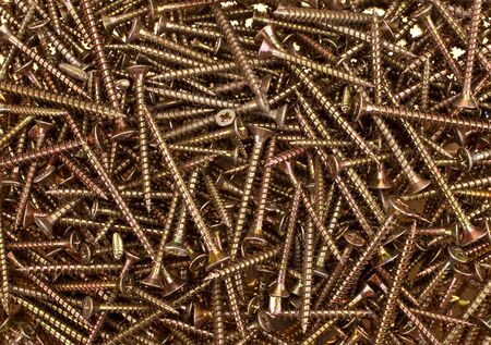 Wood screws laid out.の写真素材