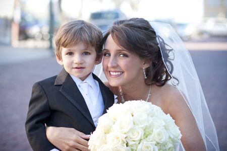 Bride with Ring Bearerの写真素材