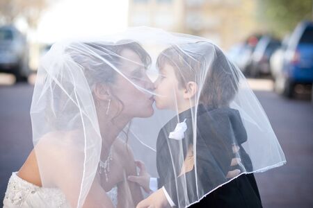 Bride with Ring Bearerの写真素材