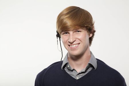 Young Man Wearing Headset