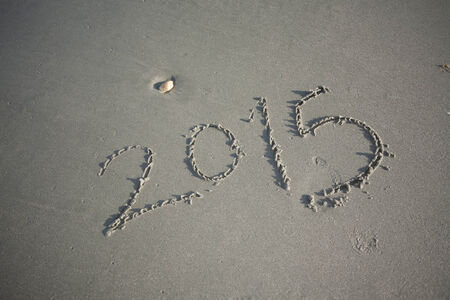 New Year 2015 on the Beachの写真素材