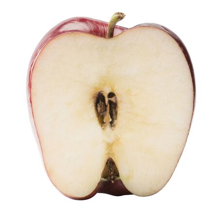 Red Apple Sliced in Halfの写真素材