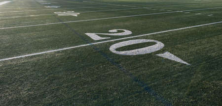 Twenty Yard Line On an American Football Fieldの写真素材