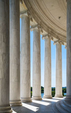 Architectural Columns with Sunlight Shining Through themの写真素材