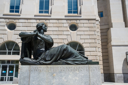 Statue outside of a Building in Washington DCのeditorial素材
