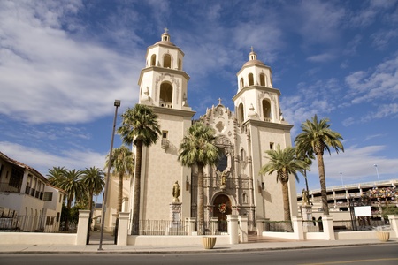 St. Augustine Cathedral in the El Presidio district of downtown Tucson, AZ.の写真素材
