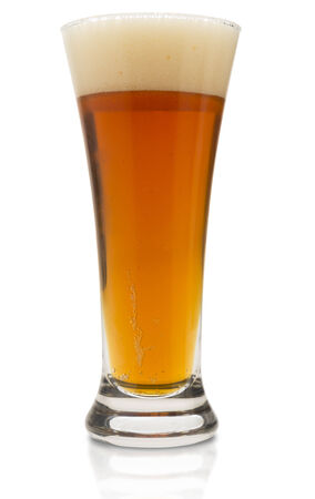 Saison red beer on white backgroundの写真素材