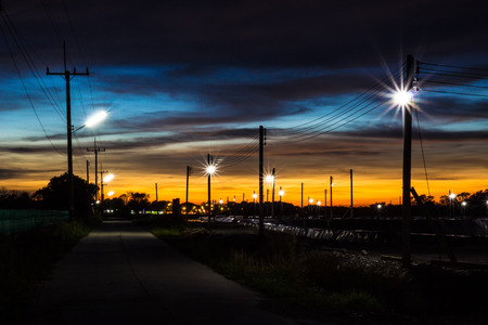 shrimp pond in the nightの写真素材
