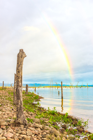 Rainbow in the River at Srisawat Dam Kanchanaburi.の写真素材
