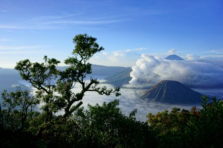 Mount Bromo, an active volcano and part of the Tengger Semeru National Park in East Java, Indonesia.の写真素材