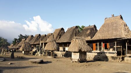 Bena a traditional village with grass huts of the Ngada people in Flores near Bajawa, Indonesia.の写真素材