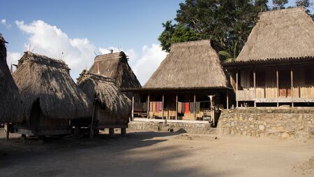 Bena a traditional village with grass huts of the Ngada people in Flores near Bajawa, Indonesia.の写真素材